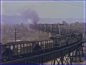nw virginian coal train hoppers scioto river bridge